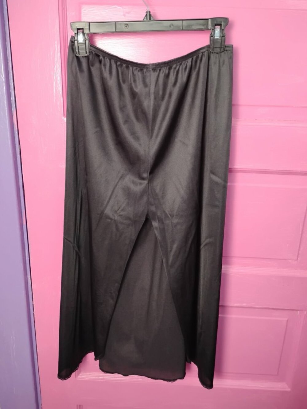 Vintage Vassarette Slip Skirt 11-122 High Slit Lace Trim Coquette Y2K Medium